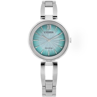 CITIZEN / 光動能 閃耀迷人 漸層色彩 不鏽鋼手錶 湖水綠色 / EM0801-85X / 28mm