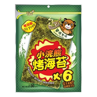 【稑禎】超大片泰國小浣熊烤海苔 (醬燒原味6片入) (30g) <全素>