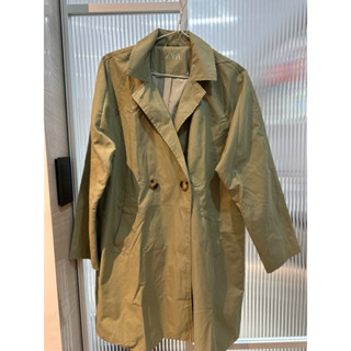 ZARA 雙排釦長版風衣外套164