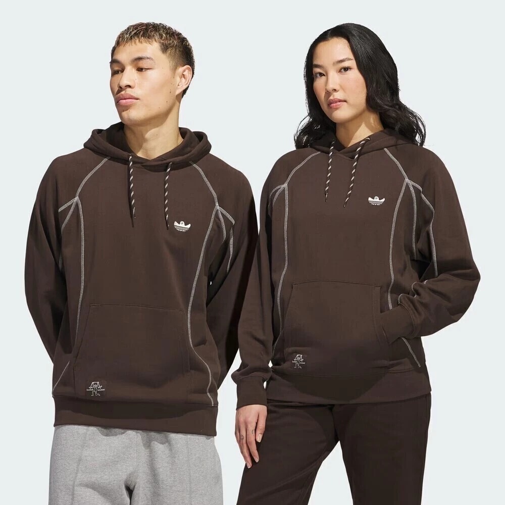 ADIDAS 帽T SHMOO FW HOODIE 咖啡 小鬼標 復古 中性 JC7637