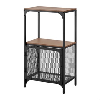 北歐工業LOFT風格IKEA宜家FJÄLLBO實木拼接金屬層架組收納架/黑色/51x36x95/二手八成新/特$1390