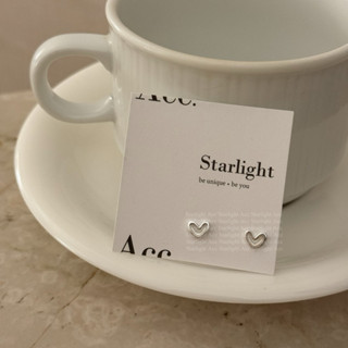 《Starlight Accessory》 S925 全純銀 小可愛 愛心 貝母光澤 純銀耳環 可碰水 抗過敏