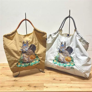 日本代購ball&chain刺繡 松鼠🐿️ 挎帆布包購物袋通勤包包