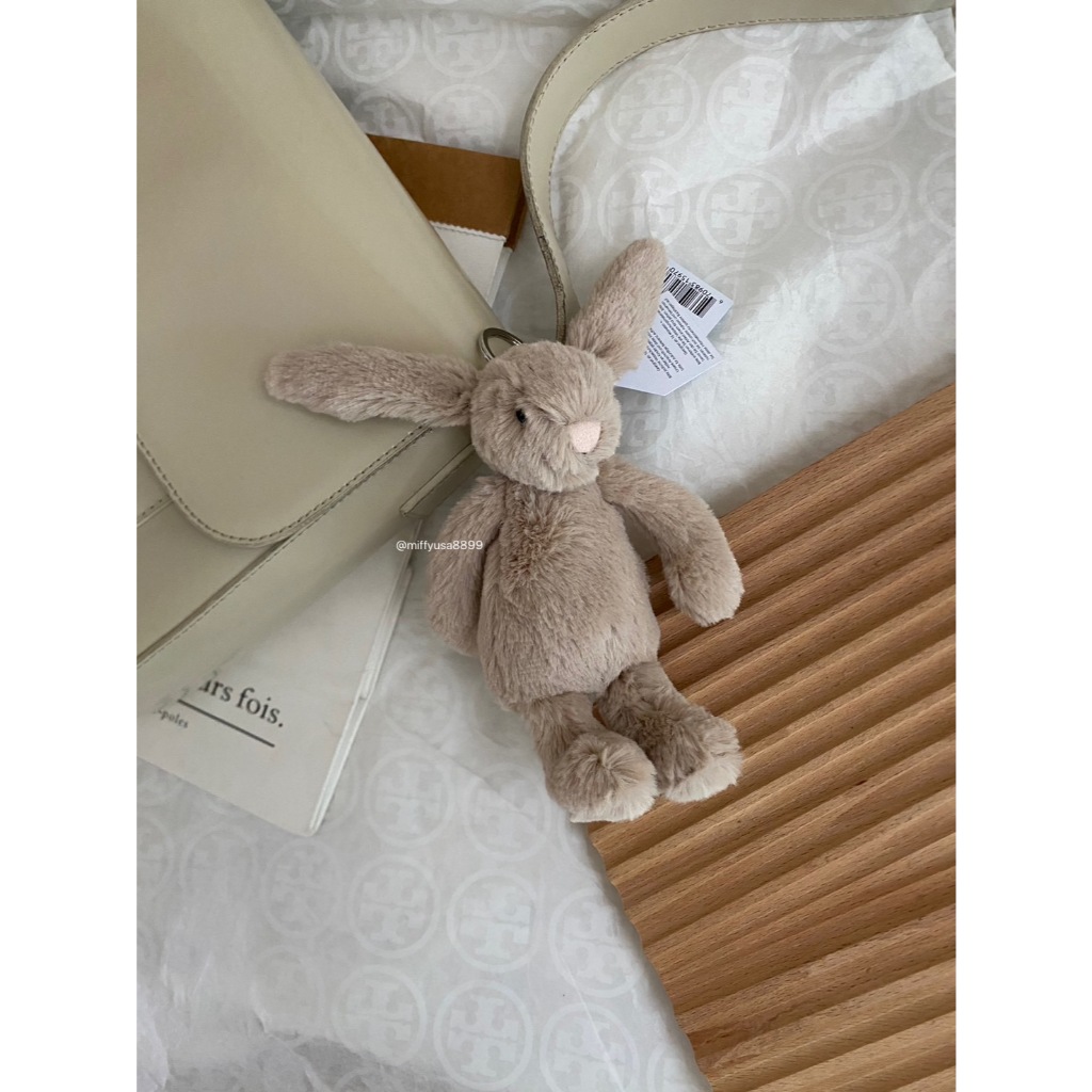 *米菲美國* Jellycat Bashful Beige Bunny Bag Charm 米灰兔子 鑰匙吊飾