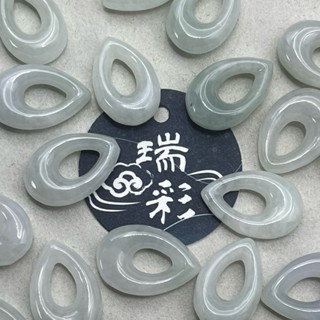 瑞彩翡翠A貨-水滴型公主扣-約18x12x5mm