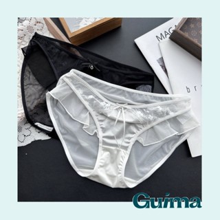 【Guima｜現貨】春日花園 💐低腰內褲 荷葉邊內褲 網紗內褲 緞面內褲 網紗拼接緞面內褲 性感內褲 絲綢內褲 蕾絲內褲