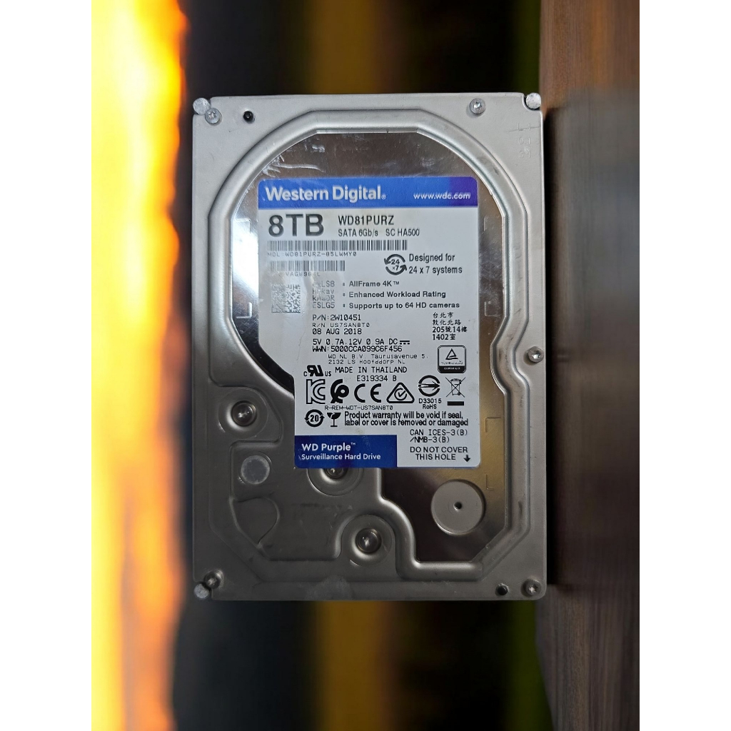 含稅 監控碟 WD 8TB 8T 保固一個月 WD81PURZ 03H909
