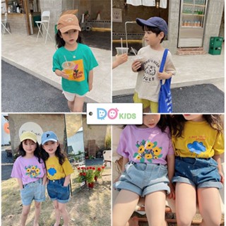 DO Kids童裝 臺灣現貨-韓版卡通印花T恤 夏季新品 兒童 女童 男童 中小童 短袖 上衣 T恤 棉質 休閒