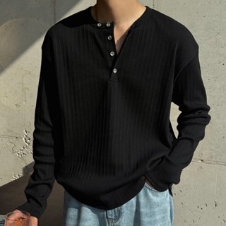 正韓簡約設計羅紋亨利領長袖上衣 4色 yuppie 預購商品 0310