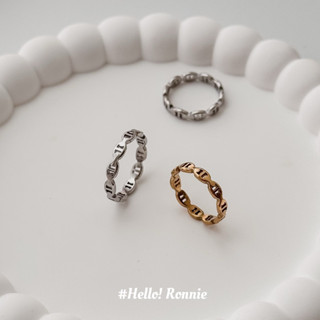 ✨Hello!Ronnie✨ 現貨316L通體鈦鋼戒指 醫療鋼戒指 超可愛小豬鼻戒指 金/銀
