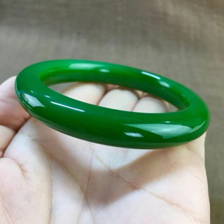 天然和田碧玉手鐲，新疆和田碧玉老坑料，菠菜綠均勻純正【直播間下單連結】