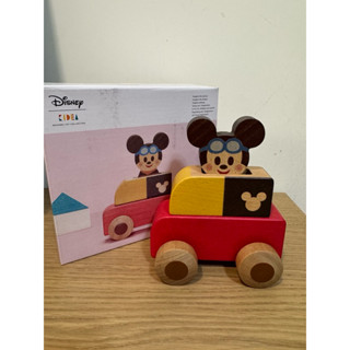 Disney Kidea 積木 迪士尼原木積木 米奇車車 米奇推車 外盒無損 麗嬰房代理