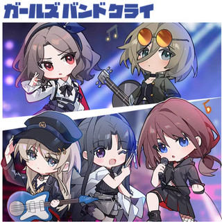 【同人商品】Girls Band Cry 少女樂團吶喊吧 安和昂 海老塚智 河原木桃香 吊飾附底座 雙閃徽章