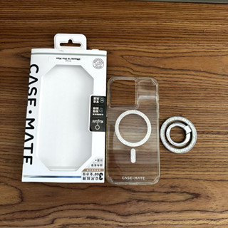 i14 pro max手機殼+磁吸扣環立架 美國casemate magsafe手機殼 透明手機殼 亮粉手機殼