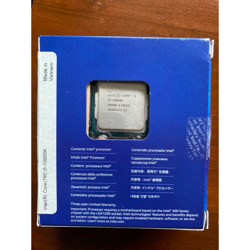 Intel CPU i5-10600K 4.1ghz Lga 1200 中古測試良品 原廠包裝