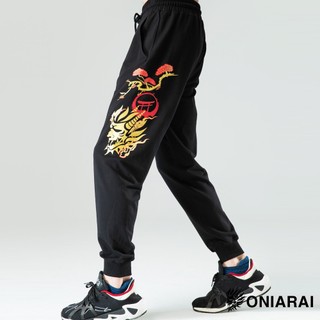 BLUE WAY 鬼洗 ONIARAI - 男款 和藝術松樹側鬼針織長褲