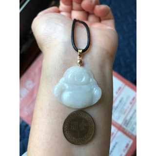 緬甸玉天然A貨翡翠玉墜 糯冰種 佛公 彌勒佛