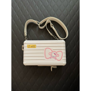 7吋hello kitty 白色硬殼化妝包 化妝箱 立線音波