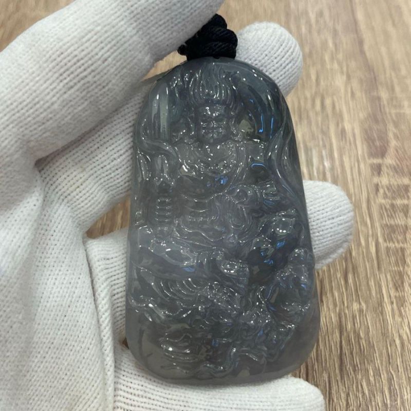 [✨天然翡翠A貨✨］《不動明王》緬甸翡翠 /翡翠/冰烏雞料（💝贈綁繩）