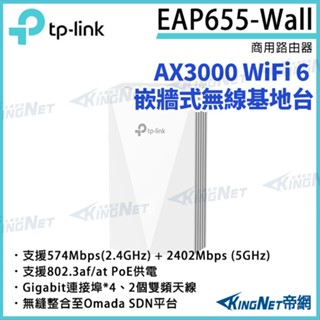 TP-LINK EAP655-Wall AX3000 WiFi 6 嵌牆式無線基地臺 路由器