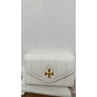Tory Burch Kira 翻蓋香草白零錢卡包(小廢包適用)