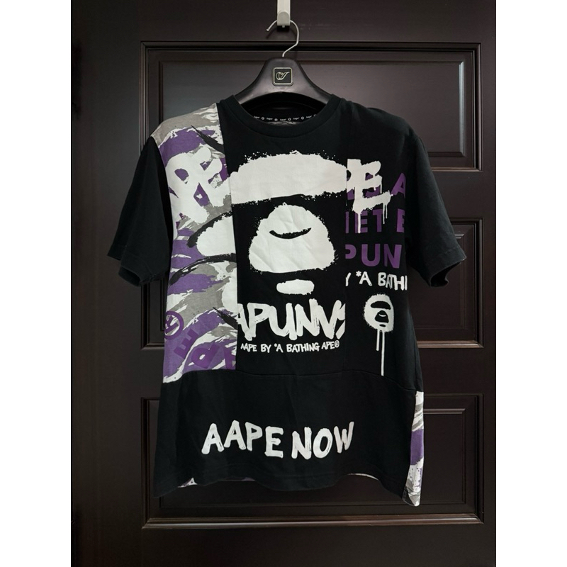 Aape BY A BATHING APE 黑色 紫色 迷彩 短袖 t-shirt t恤 正版 二手衣 Bape副線