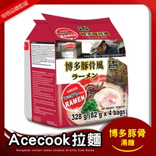 Acecook 日式拉麵泡麵 袋裝4入 博多豚骨 拉麵 泡麵 即泡即食 麵 豚骨拉麵 湯麵 即食拉麵 日本泡麵