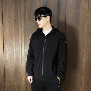 美國百分百【全新真品】Calvin Klein 防風外套 連帽 男款 CK 保暖 logo 夾克 黑色 CZ77