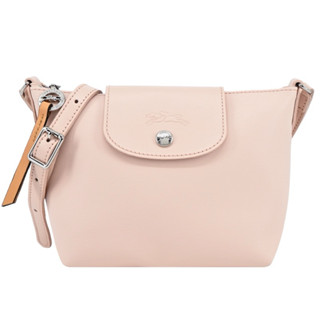 《二手全新 》LONGCHAMP LE PLIAGE CITY系列 PVC 裸粉 帆布斜揹包