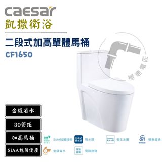 Caesar 凱撒 CF1650 金級二段式加高單體馬桶 30公分