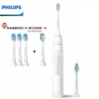 【PHILIPS 飛利浦】贈原廠刷頭四個 HX5191/01 Sonicare 舒適潔淨音波電動牙刷-皓月白