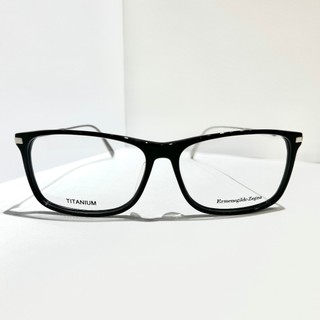 Ermenegildo Zegna 經典黑色方框眼鏡 鏡腳LOGO刻紋設計 光學鏡框 EZ5052 001