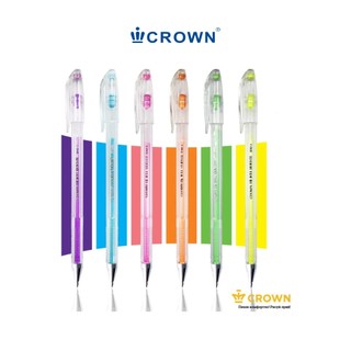 韓國皇冠CROWN糖果色牛奶筆（6色/組）