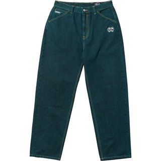 KROOKED 55023009C-GRN EYES DEMIN TWIL PANTS 電繡 丹寧長褲 (綠色)