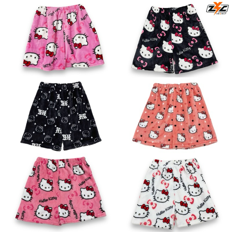 ZYC SELECT - Hello Kitty凱蒂貓法蘭絨短褲 睡褲 短褲 哈囉凱蒂 居家睡褲 凱蒂貓 歐美風