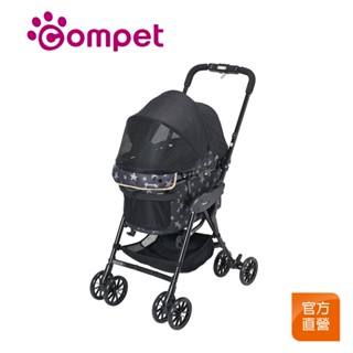 【Compet】milimili EG LONG (星空黑) 日本精品寵物手推車｜籃車可分離 中型犬複數犬 加長型推車