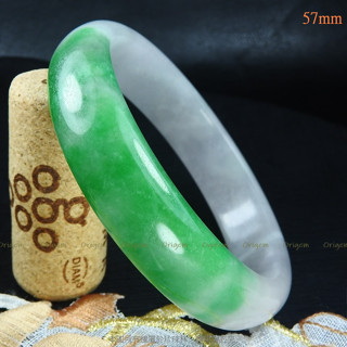 珍珠林~寬板圓玉鐲~翡翠綠緬甸玉(有內徑57mm及58.5mm任選)#770