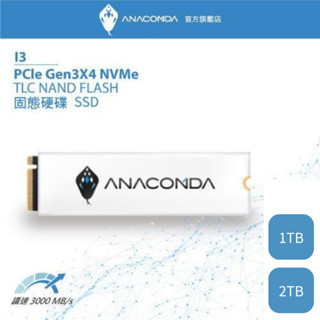 ANACOMDA 巨蟒 I3 1TB 2TB PCIe Gen3x4 NVMe M.2 SSD 固態硬碟 TLC 5年保
