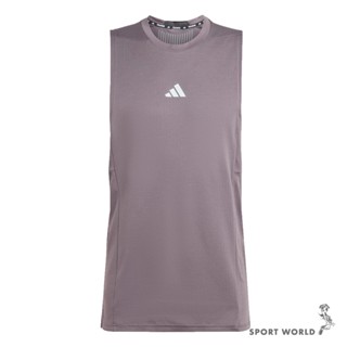 Adidas 無袖背心 男裝 排汗 咖【運動世界】IS3712
