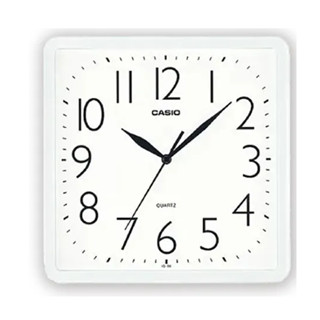 【CASIO】卡西歐 清晰大數字顯示典藏方形掛鐘-黑 IQ-06-7 臺灣卡西歐保固一年