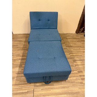 《大淡水二手精品傢俱》 藍色系單人加大沙發床（附USB) 二手傢具#新北二手傢具#林口二手傢具#桃園二手傢具
