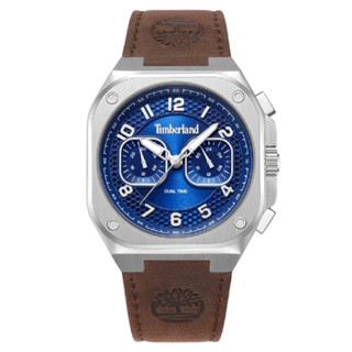 Timberland 天柏嵐 TDWGF0055003 兩地時間方形指標腕錶 皮帶 藍面 41mm