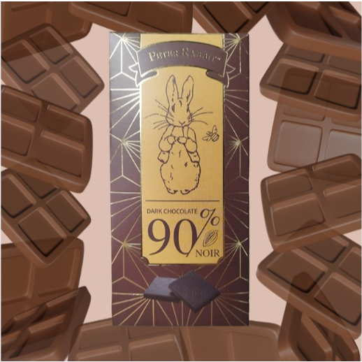 PETER RABBIT 比得兔90%可可黑巧克力片100公克 全素 高濃度可可 情人節 零食 日常零食 點心 零嘴