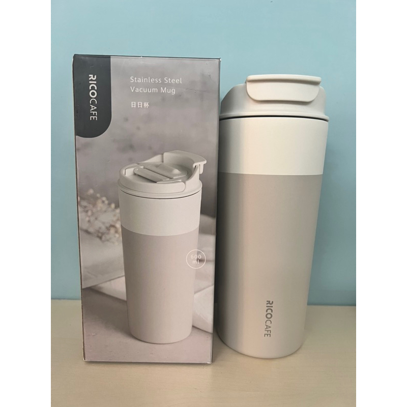 RICOCAFE 不鏽鋼真空保溫杯日日杯 600ml 燕麥奶茶色