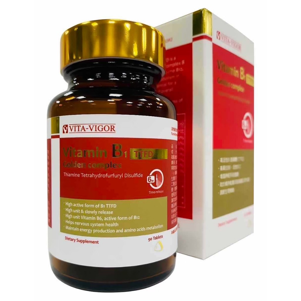 VITA-VIGOR 維格 金緩釋加強錠 90粒 活性維生素B1 TTFD