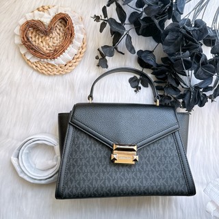 michael kors WHITNEY滿版黑斜背包(台現)