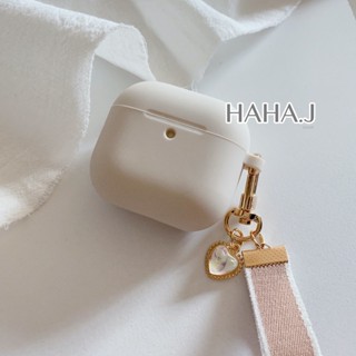 【現貨】Airpods 4 保護殼 Airpods Pro2/Pro/3代 耳機保護套 附寶石愛心X卡其雪花吊飾