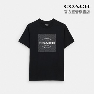 【COACH】SQUARE 經典LogoT恤-黑色(CO790)｜官方直營