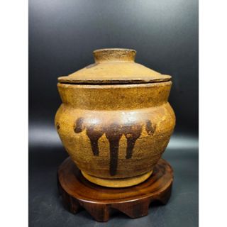 早期民初柴燒甕 - 手作飾紋陶甕（收藏/古董/擺飾/陶甕/珍品/煉金/酒甕/手作/鶯歌/知名窯口）