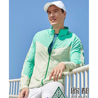 【ATUNAS 歐都納】男款蚊瘋不動彈性休閒風衣外套A1GA2101M薄荷綠/防蚊防曬/輕量透氣 2XL